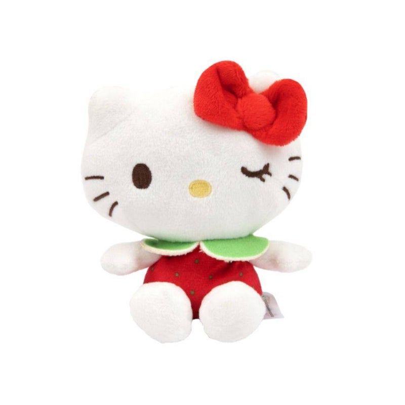 سانريو هالو كيتي وأصدقائها ماكدونيا لعبة هالو كيتي الصغيرة المعطرة بالبطيخ بعين تومض (12 سم، أحمر/أبيض/أخضر)